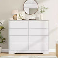 Wooden Dresser with 8 Drawers, Tall Modern Closet with Deep Storage, Large Chest of Drawers with Wide Top, Long Storage Dresser