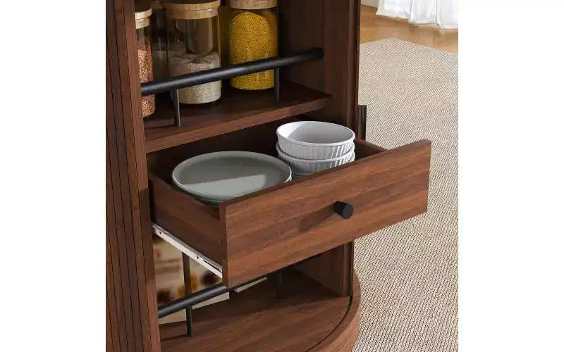 Tavolo da pranzo ovale allungabile da 150 cm con due ripiani, posti per 4-6 persone, base inclusa, adatto per sale da pranzo e soggiorni, noce
