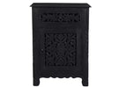 30 Comodino monacassetto in legno massello nero anticato
