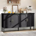 59 Modern Buffet Cabinet Sideboard with Storage, 4 Doors & Adjustable Shelves, Credenza Coffee Bar Cabinet for Dining Room, & Living Room