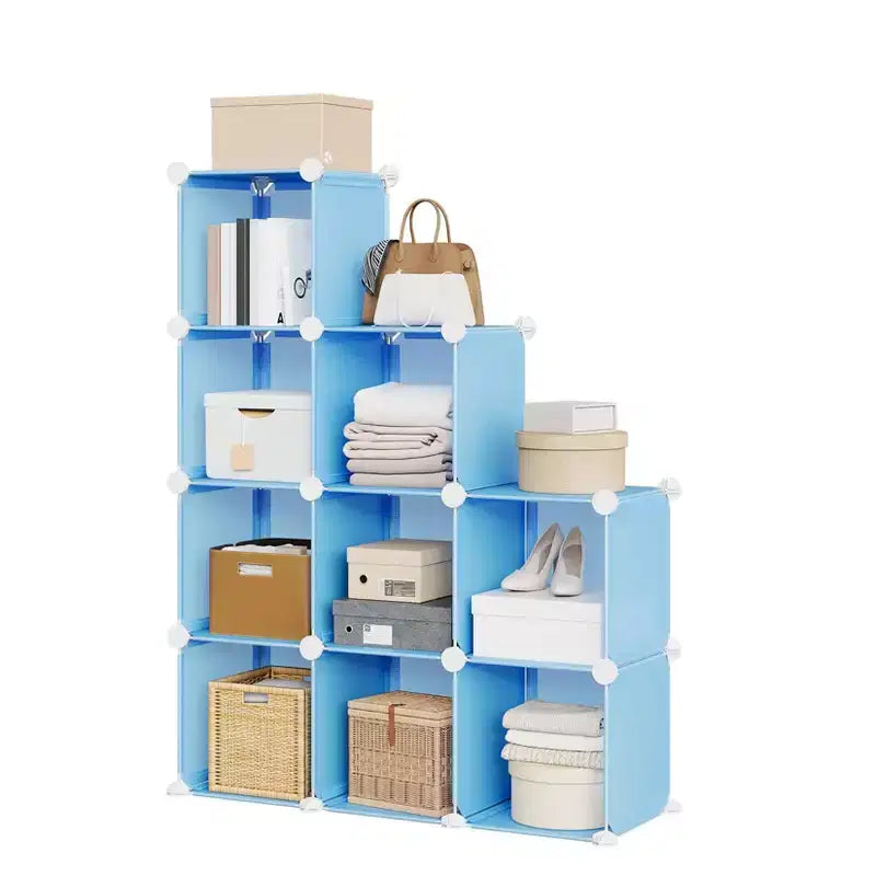 9-Cube Storage Organizer - Heavy-Duty Modular Cube Shelf, 11.8 x 11.8 x 11.8 Stackable DIY Closet Shelves with Anti-Tip Feet & Tool Kit