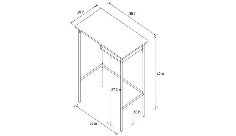 Standing Desk Natural - ™: Modern Style, Metal Base, Laminate Surface, Fixed Shelf