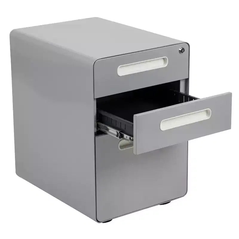 Cassettiera archivio mobile ergonomica a 3 cassetti con serratura, meccanismo antiribaltamento e cassetto per cartelle sospese per documenti legali e formato Letter