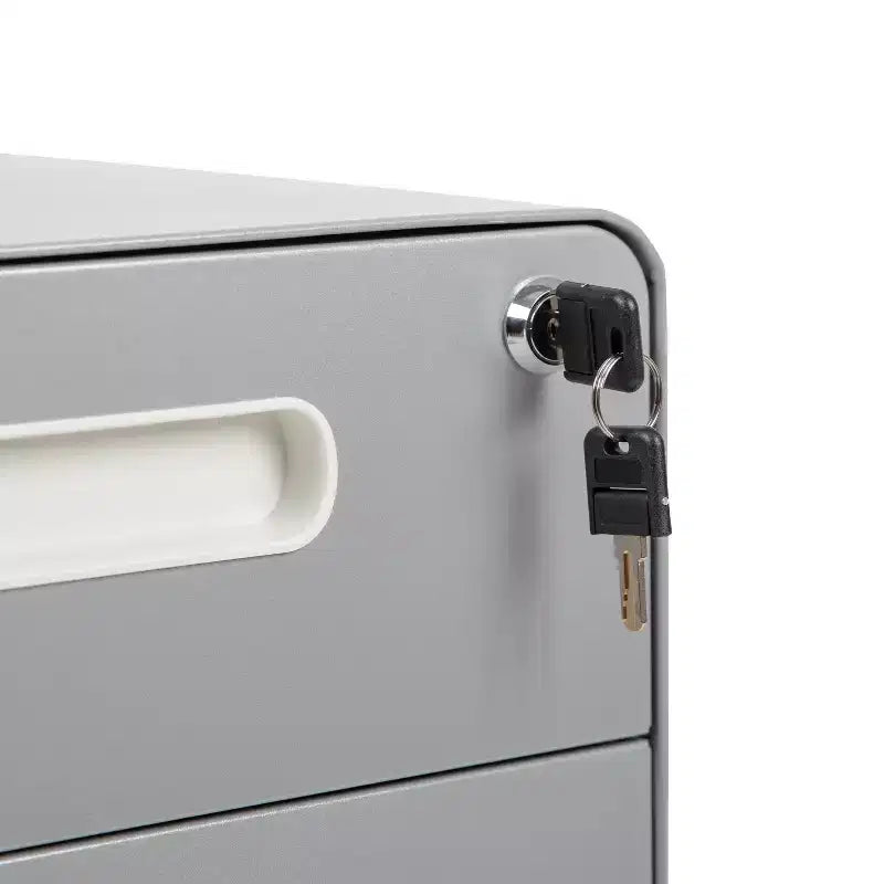 Cassettiera archivio mobile ergonomica a 3 cassetti con serratura, meccanismo antiribaltamento e cassetto per cartelle sospese per documenti legali e formato Letter