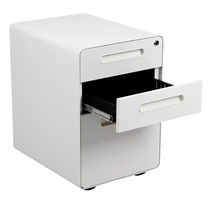 Cassettiera archivio mobile ergonomica a 3 cassetti con serratura, meccanismo antiribaltamento e cassetto per cartelle sospese per documenti legali e formato Letter