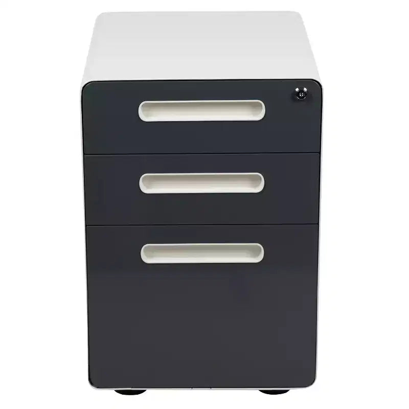Cassettiera archivio mobile ergonomica a 3 cassetti con serratura, meccanismo antiribaltamento e cassetto per cartelle sospese per documenti legali e formato Letter