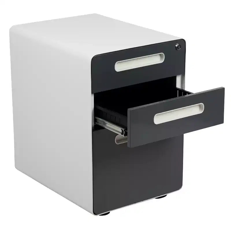 Cassettiera archivio mobile ergonomica a 3 cassetti con serratura, meccanismo antiribaltamento e cassetto per cartelle sospese per documenti legali e formato Letter