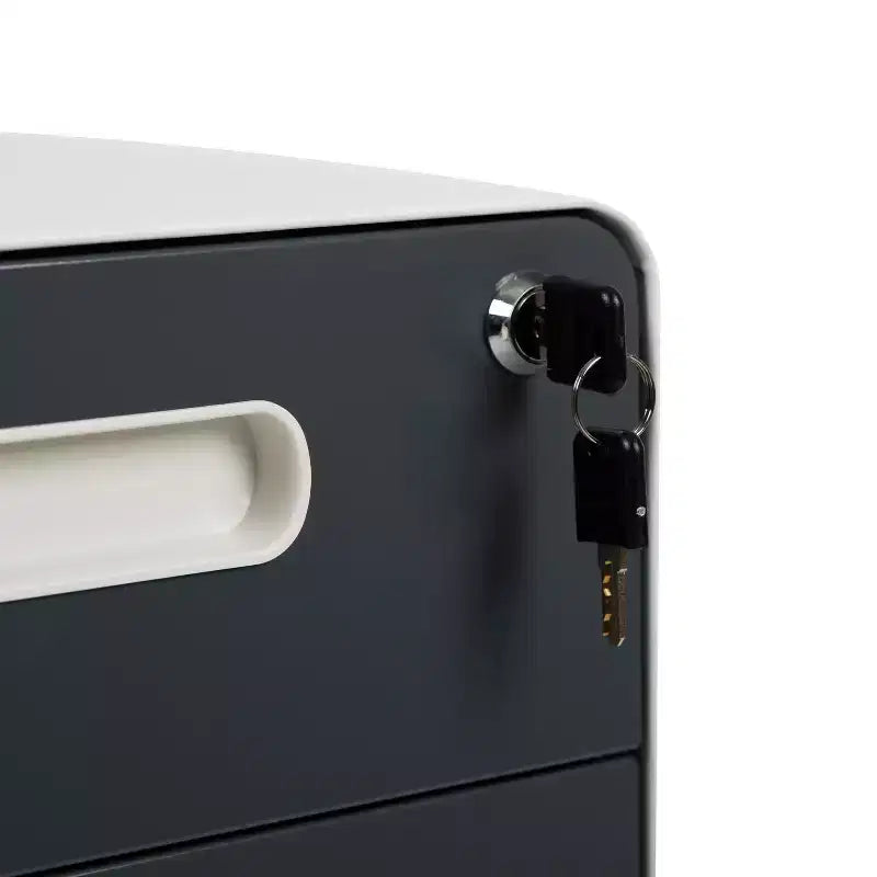 Cassettiera archivio mobile ergonomica a 3 cassetti con serratura, meccanismo antiribaltamento e cassetto per cartelle sospese per documenti legali e formato Letter