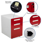 Cassettiera archivio mobile ergonomica a 3 cassetti con serratura, meccanismo antiribaltamento e cassetto per cartelle sospese per documenti legali e formato Letter