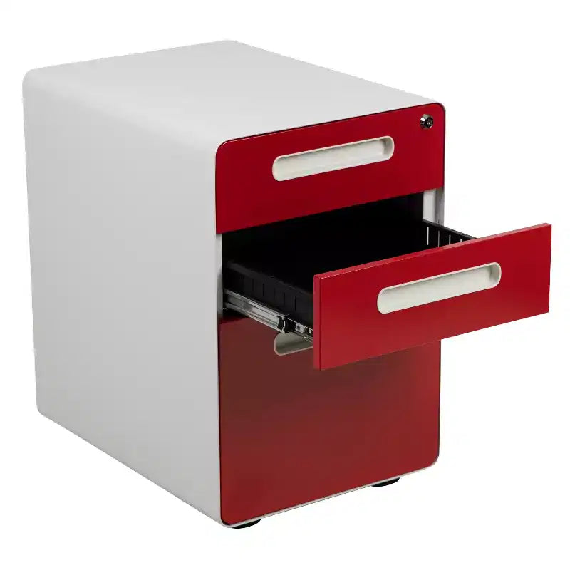 Cassettiera archivio mobile ergonomica a 3 cassetti con serratura, meccanismo antiribaltamento e cassetto per cartelle sospese per documenti legali e formato Letter