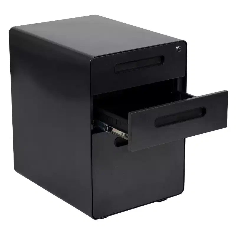 Cassettiera archivio mobile ergonomica a 3 cassetti con serratura, meccanismo antiribaltamento e cassetto per cartelle sospese per documenti legali e formato Letter