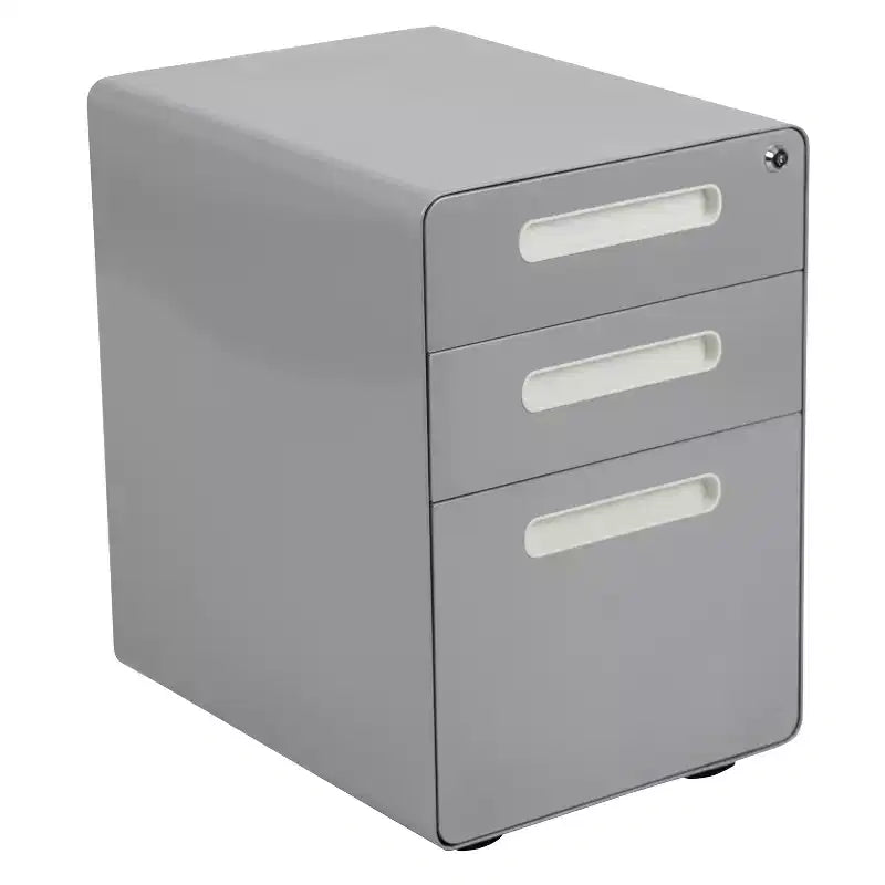 Cassettiera archivio mobile ergonomica a 3 cassetti con serratura, meccanismo antiribaltamento e cassetto per cartelle sospese per documenti legali e formato Letter