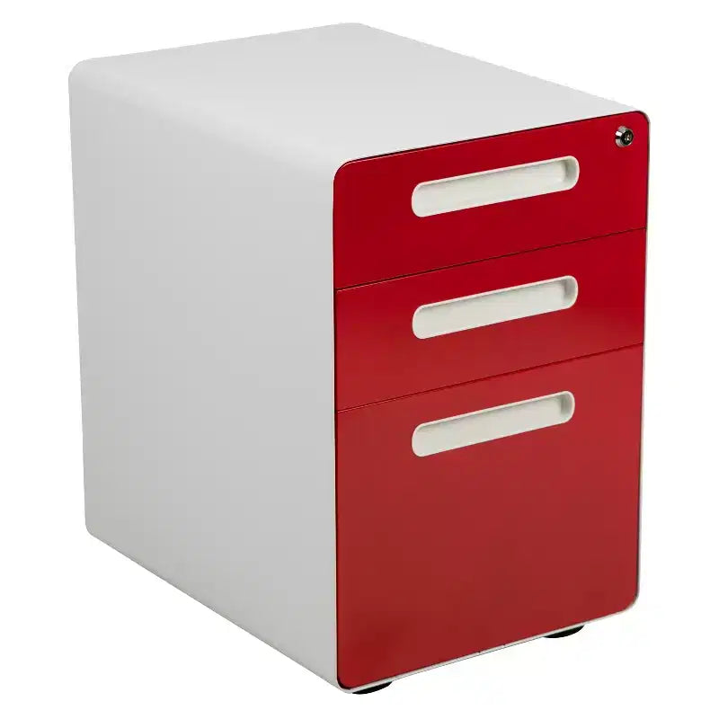 Cassettiera archivio mobile ergonomica a 3 cassetti con serratura, meccanismo antiribaltamento e cassetto per cartelle sospese per documenti legali e formato Letter