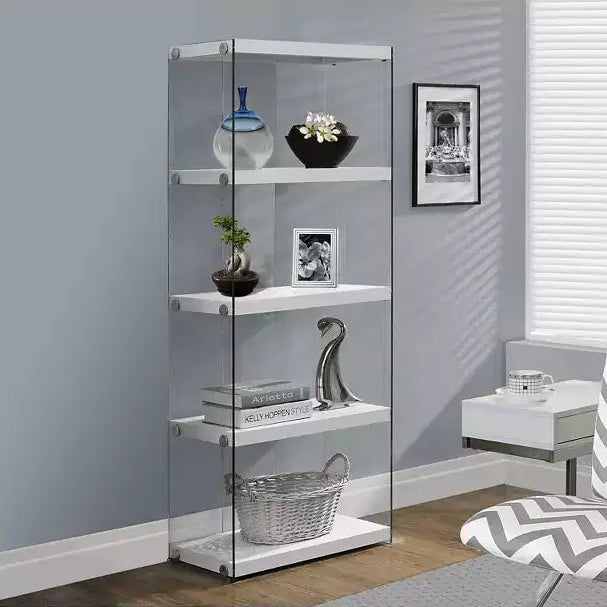 Hollow Core/Tempered Glass Bookcase -