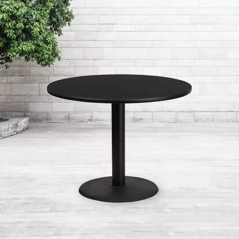 Piano tavolo laminato rotondo da 42 pollici con base rotonda da 24 pollici ad altezza tavolo