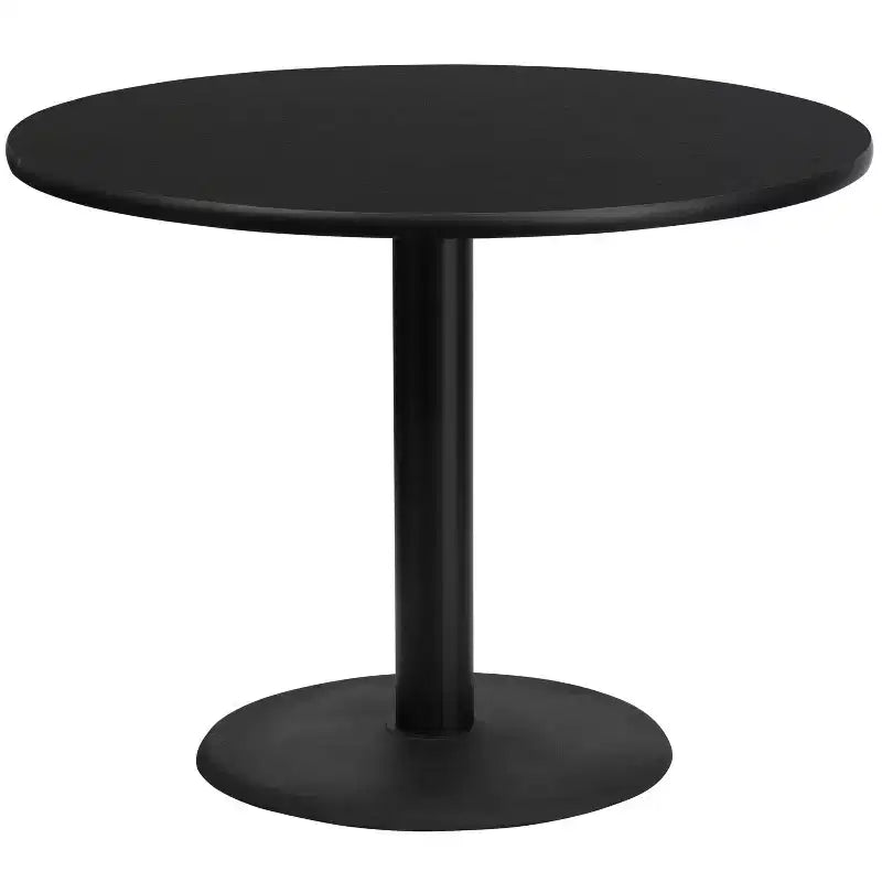 Piano tavolo laminato rotondo da 42 pollici con base rotonda da 24 pollici ad altezza tavolo
