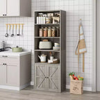 Libreria con ante Scaffale industriale, Librerie in stile rustico in legno a 6 ripiani per camera da letto, soggiorno, ufficio domestico