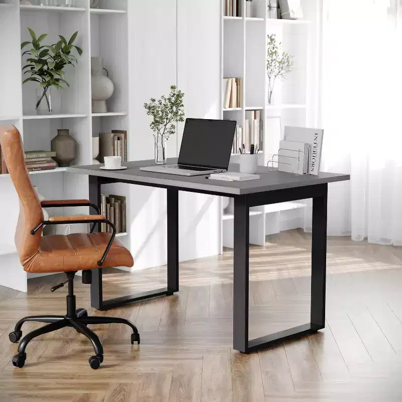 Tavolo da conferenza commerciale 48x30 con piano in laminato spesso 1" a doppia faccia con bordatura in PVC e base in acciaio resistente a U.