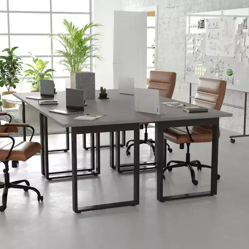 Tavolo da conferenza commerciale 48x30 con piano in laminato spesso 1" a doppia faccia con bordatura in PVC e base in acciaio resistente a U.