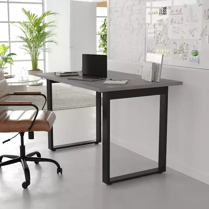 Tavolo da conferenza commerciale 48x30 con piano in laminato spesso 1" a doppia faccia con bordatura in PVC e base in acciaio resistente a U.