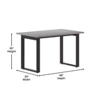Tavolo da conferenza commerciale 48x30 con piano in laminato spesso 1" a doppia faccia con bordatura in PVC e base in acciaio resistente a U.