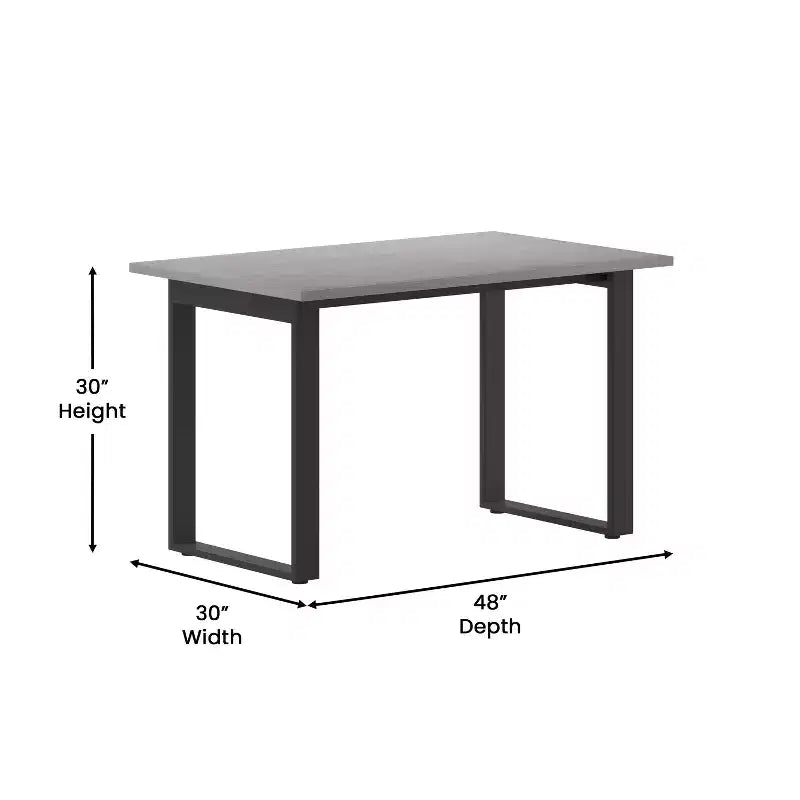 Tavolo da conferenza commerciale 48x30 con piano in laminato spesso 1" a doppia faccia con bordatura in PVC e base in acciaio resistente a U.