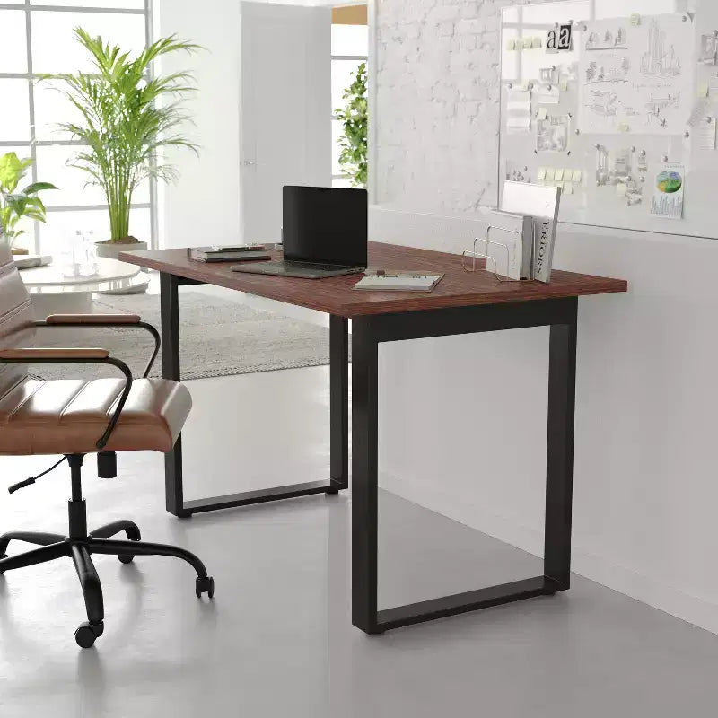 Tavolo da conferenza commerciale 48x30 con piano in laminato spesso 1" a doppia faccia con bordatura in PVC e base in acciaio resistente a U.