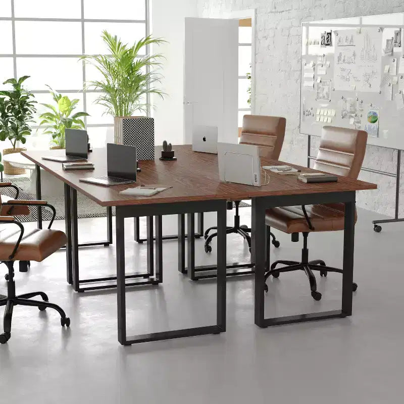 Tavolo da conferenza commerciale 48x30 con piano in laminato spesso 1" a doppia faccia con bordatura in PVC e base in acciaio resistente a U.