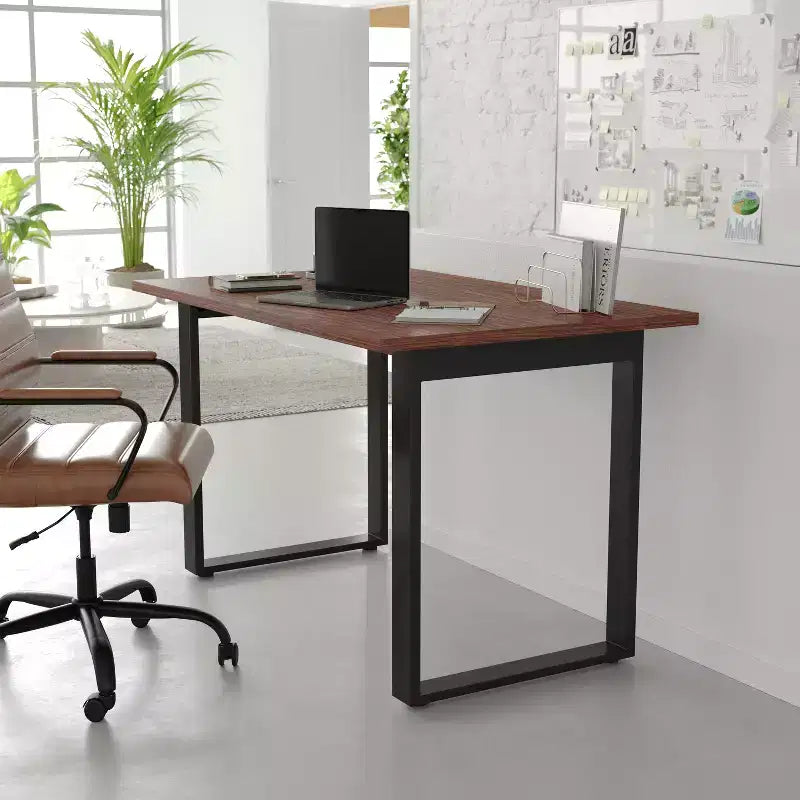 Tavolo da conferenza commerciale 48x30 con piano in laminato spesso 1" a doppia faccia con bordatura in PVC e base in acciaio resistente a U.