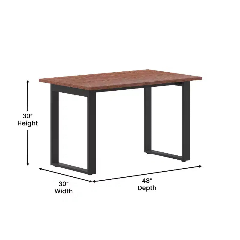 Tavolo da conferenza commerciale 48x30 con piano in laminato spesso 1" a doppia faccia con bordatura in PVC e base in acciaio resistente a U.