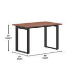 Tavolo da conferenza commerciale 48x30 con piano in laminato spesso 1" a doppia faccia con bordatura in PVC e base in acciaio resistente a U.